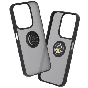 Husa pentru Xiaomi Redmi 15C 4G, SKYDDAR INNOVATION, Glinth cu Inel Rotativ 360° Magnetic, set cu sticker, Negru  - Img 4