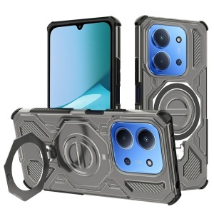 Husa pentru Xiaomi Redmi 15C 5G, Antisoc, SKYDDAR INOVATION, Carbon Shield PRO, Magsafe, set cu sticker, Fumuriu
