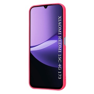 Husa pentru Xiaomi Redmi 15C 5G, SKYDDAR INNOVATION, din Silicon Catifelat, SoftElegance, set cu sticker, Fucsia - Img 2