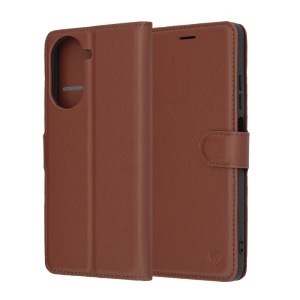 Husa pentru Xiaomi Redmi A5 4G (Standard), SKYDDAR INNOVATION, Leather Folio tip Carte, cu Portofel Interior, Finisaje Premium, set cu sticker, Maro - Img 7