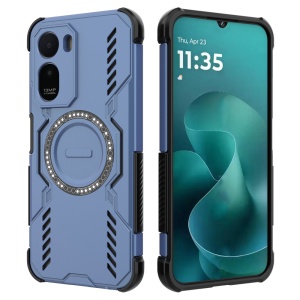 Husa pentru Xiaomi Redmi A7 Pro 4G, Magsafe, Antisoc, Anti zgarieturi, set cu sticker, ArmorMag, Albastru - Img 2