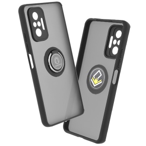 Husa pentru Xiaomi Redmi Note 10 Pro / Redmi Note 10 Pro Max, SKYDDAR INNOVATION, Glinth cu Inel Rotativ 360° Magnetic, Negru, set cu sticker  - Img 12