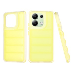 Husa pentru Xiaomi Redmi Note 13 4G, anti soc, margini ridicate, design modern, set cu sticker, wave shield, Galben