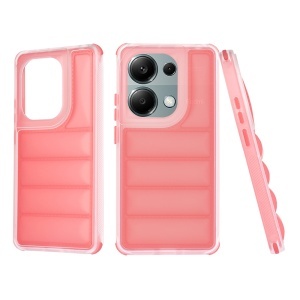 Husa pentru Xiaomi Redmi Note 13 Pro 4G / Poco M6 Pro 4G, anti soc, margini ridicate, design modern, set cu sticker, wave shield, Rosu
