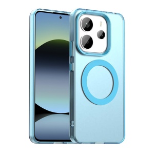 Husa pentru Xiaomi Redmi Note 14 5G, MagSafe, Antisoc, set cu sticker, CandyCase, Albastru
