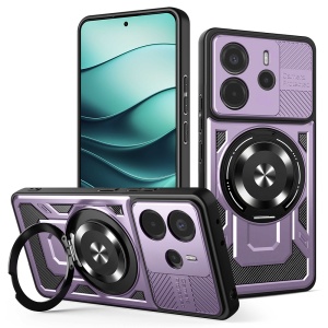 Husa pentru Xiaomi Redmi Note 14 5G, SKYDDAR INNOVATION, RuggedCam, Inel magnetic antisoc, set cu sticker, Mov - Img 1