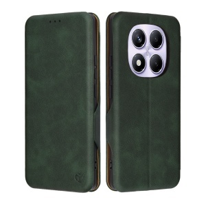 Husa pentru Xiaomi Redmi Note 14 Pro 4G / Poco F7, SKYDDAR INNOVATION, Pocket Safe, tip carte din Piele Ecologica, Suport Carduri, Inchidere Magnetica, set cu sticker, Verde
