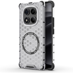 Husa pentru Xiaomi Redmi Note 14 Pro 4G, SKYDDAR INNOVATION, HoneyComb Shield MagSafe, Alb, set cu sticker