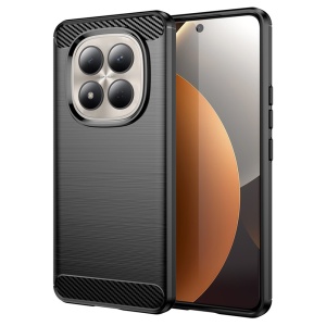 Husa pentru Xiaomi Redmi Note 15 Pro 4G, SKYDDAR INNOVATION, Carbon Silicone, din Silicon Slim, cu textura Fibra Carbon, set cu sticker, Negru