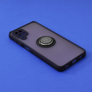Husă Samsung Galaxy A12 / A12 Nacho SKYDDAR Glinth+ cu Inel Rotativ 360°, Compatibilitate Magnetică, Absorbție Șocuri, Design Subțire și Elegant - Negru - Img 3