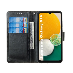 Husa Samsung Galaxy A16 5G, Tip Carte, Piele Ecologica, Inchidere Magnetica, 3 Sloturi Card, Smart Classic, Negru