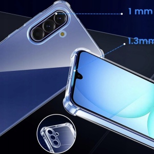 Husa Samsung Galaxy A17 5G, Silicon Slim, set cu sticker, Shockproof Clear Silicone, Transparenta - Img 5
