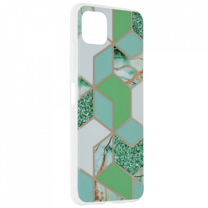 Husa Samsung Galaxy A22 5G Marble Series, Techsuit - Green Hex - Img 2