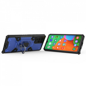 Husa Samsung Galaxy A42 5G cu inel, Techsuit Honeycomb - Albastru - Img 2