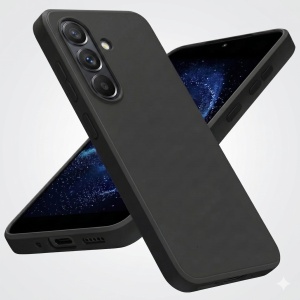 Husa Samsung Galaxy A57, Anti soc, Subtire, Antiderapanta, set cu sticker, Matt, Negru - Img 1