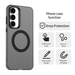 Husa Samsung Galaxy S25 FE, Antisoc, Magsafe, set cu sticker, CandyCase, Negru - Img 3