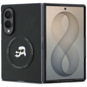 Husa Samsung Galaxy Z Fold8 - Karl Lagerfeld Hardcase Leather Karl&Chaoupette Head Pin (KLHMZFW8PSMLRKCK) - Black