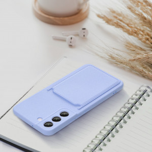 Husa Samsung Glaxy A25 5G din silicon Suport Card, set cu sticker, Cards Case, Mov - Img 4