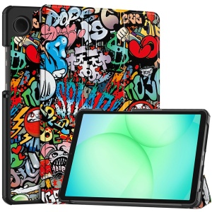 Husa tableta pentru Samsung Galaxy Tab A11 / A9, SKYDDAR INNOVATION, cu suport Multi-Unghi si functie Sleep/Wake, FoldPro, Urban vibe, set cu sticker