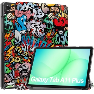 Husa tableta pentru Samsung Galaxy Tab A11 Plus / A9 Plus, SKYDDAR INNOVATION, cu suport Multi-Unghi si functie Sleep/Wake, FoldPro, Urban vibe, set cu sticker