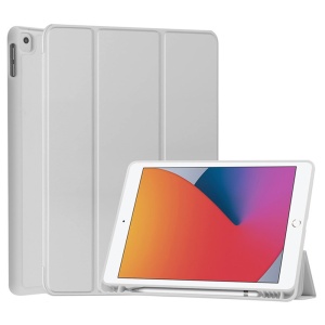 Husa tableta pentru Samsung Galaxy Tab A11 Plus / A9 Plus, suport Pencil, functie Sleep/Wake, Flex Trifold, set cu sticker, Gri