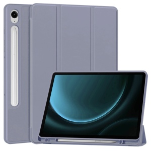 Husa tableta pentru Samsung Galaxy Tab S9 / S9 FE / S10 FE, suport Pencil, functie Sleep/Wake, Flex Trifold, set cu sticker, Mov