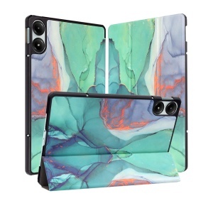 Husa tableta pentru Xiaomi Redmi Pad Pro / Redmi Pad Pro 5G / Poco Pad, SKYDDAR INNOVATION, cu suport Multi-Unghi si functie Sleep/Wake, FoldPro, Green time, set cu sticker