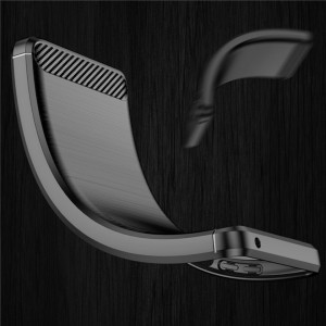 Husa Xiaomi Redmi 10C din silicon, Slim, cu textura Fibra Carbon - Negru - Img 5
