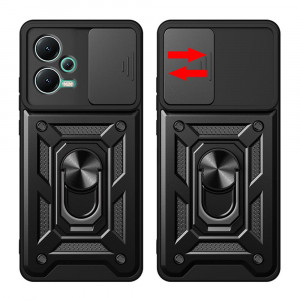 Husa Xiaomi Redmi Note 12 Pro+ cu inel magnetic, Techsuit CamShield - Negru - Img 3