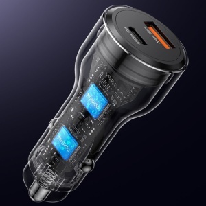 Incarcator auto, USB si Type-C, PD 100W, Aliaj aluminiu, Yesido, Negru - Img 4