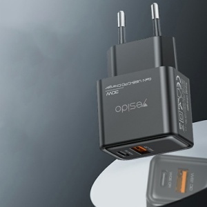 Incarcator de priza, Dual Port USB-C si USB-A, GaN Technology, PD 30W, Yesido, Alb - Img 2