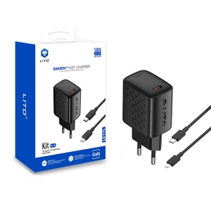 Incarcator pentru Priza, USB-C, 30W, Cablu Lightning Inclus - Lito (LC17L) - Black