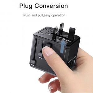 Incarcator priza pentru calatorie 3x USB, Type-C, EU, UK, US, AUS, 3.6A - Yesido (MC10) - Black - Img 6