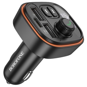 Modulator FM Auto 2x USB + Type-C Bluetooth 5.4, Redare MP3, Buton Rotativ, Borofone BC59, Negru