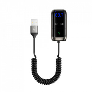 Modulator FM bluetooth reciver, display LED, Card memorie, USB, Yesido (YAU32) - Negru