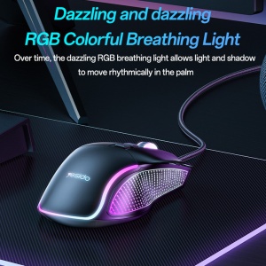 Mouse gaming cu fir, Optic, 7200 DPI, 7 Butoane, RGB, USB, Yesido, Negru - Img 5