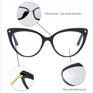 Ochelari calculator dama protectie lumina albastra, Techsuit (F93308) - Bright Black - Img 4