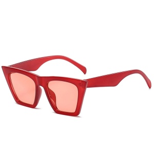 Ochelari de soara dama, forma Square, set cu sticker, Model 5154, Rosu