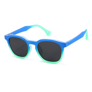 Ochelari de Soare Copii, 10-16 Ani, Filtru UV400, Desing Rotund Supradimensionat, set cu sticker, Model 691, Albastru