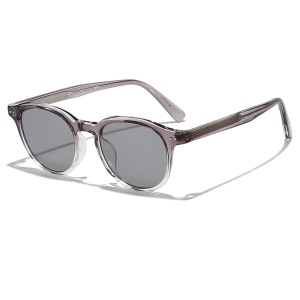 Ochelari de Soare Unisex, Protectie UV, Usori, Ramme TR90, Desing Rotund, set cu sticker, Model 99046, Mov deschis