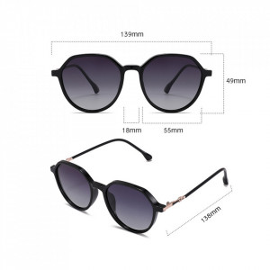 Ochelari soare unisex cu protectie UV (2203), Techsuit - Black / Gradient Gray - Img 7