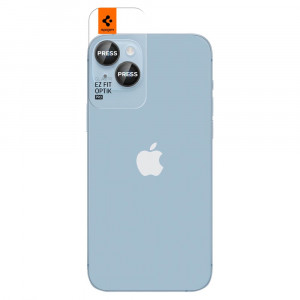 Pachet 2x Folie camera iPhone 14 / 14 Plus Optik.TR Spigen - Negru - Img 5