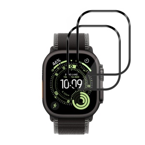 [Pachet 2x] Folie pentru Apple Watch Ultra / Ultra 2 / Ultra 3, protectie zgarieturi, set cu sticker, Nano Flex, Negru
