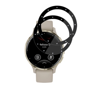 [Pachet 2x] Folie pentru Garmin Venu 3S, protectie zgarieturi, set cu sticker, Nano Flex, Negru