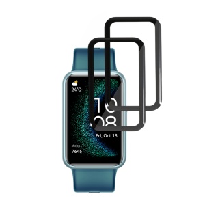 [Pachet 2x] Folie pentru Huawei Watch FIT SE, protectie zgarieturi, set cu sticker, Nano Flex, Negru