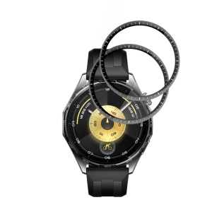 [Pachet 2x] Folie pentru Huawei Watch GT 6 46mm, protectie zgarieturi, set cu sticker, Nano Flex, Negru