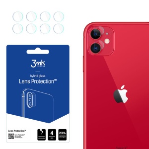 [Pachet 4x] Folie camera pentru iPhone 11, 3mk Lens Protection, Transparenta