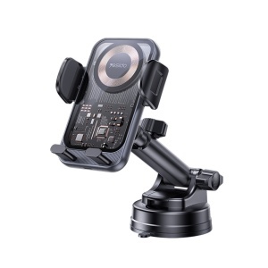 Suport auto cu incarcare wireless, 15W, Ventuza, Dashboard si Parbriz, Yesido, Negru
