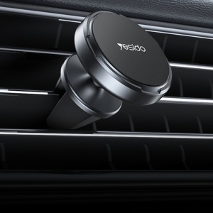 Suport auto magnetic, Prindere grila ventilatie, Rotatie 360 grade, Aliaj zinc, Yesido, Negru - Img 2