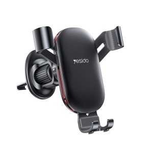 Suport auto telefon, Grila ventilatie, Gravitational, Rotire 360, Yesido, Negru